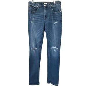 Hudson Juniors  Distressed Straight-Leg Jeans Medium Wash Denim Size 18